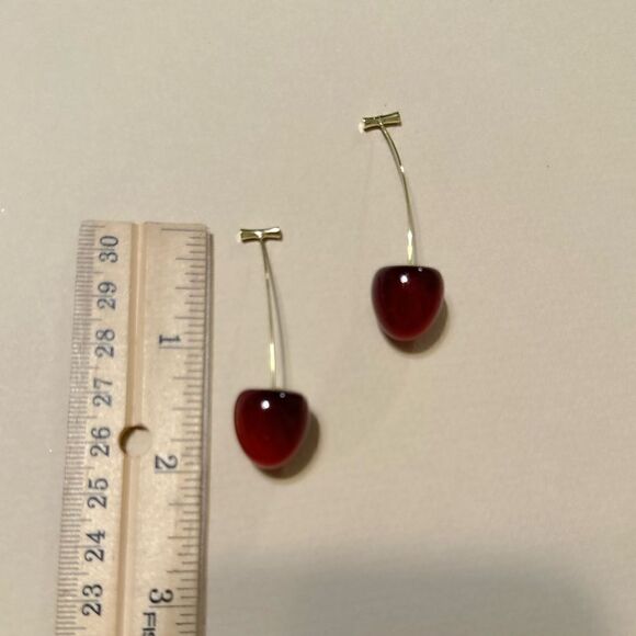 Cherry drop earrings N681 - Picture 4 of 4